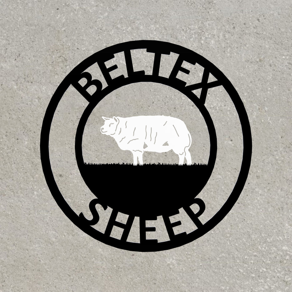 Beltex Sheep Metal Farm Sign