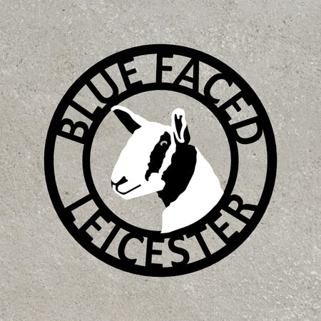 Blue Faced Leicester Sheep Metal Farm Sign