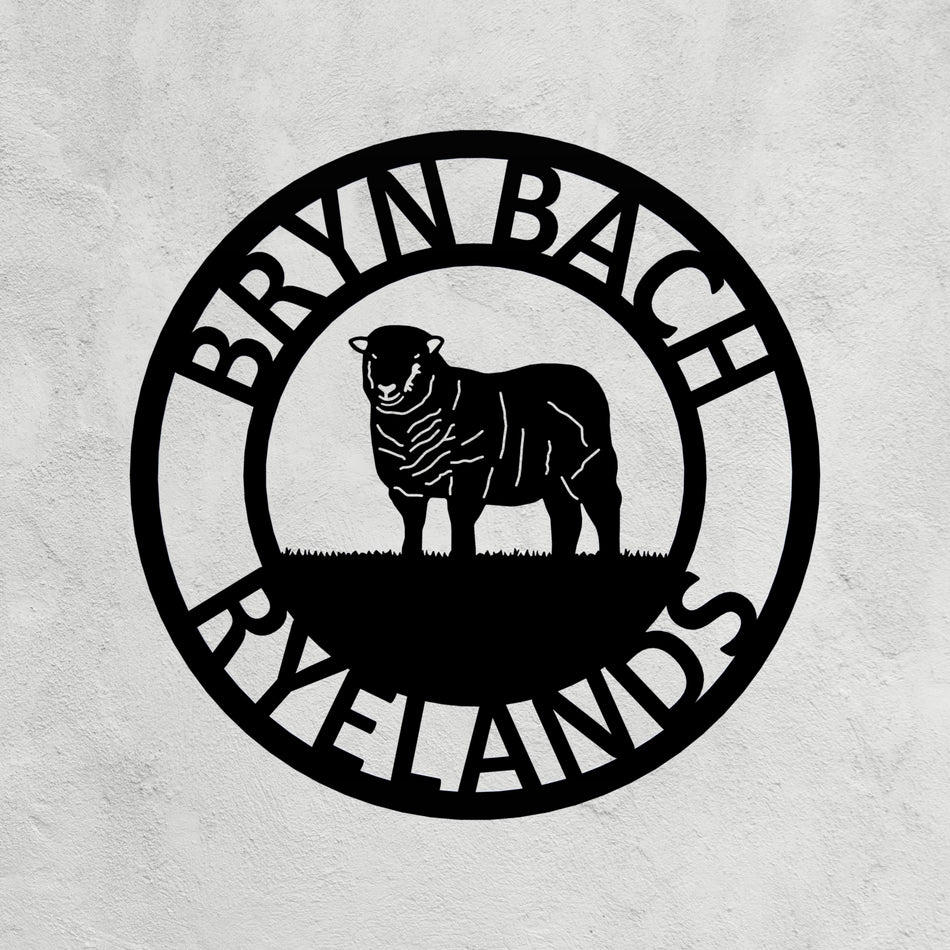 Ryeland Sheep Metal Farm Sign