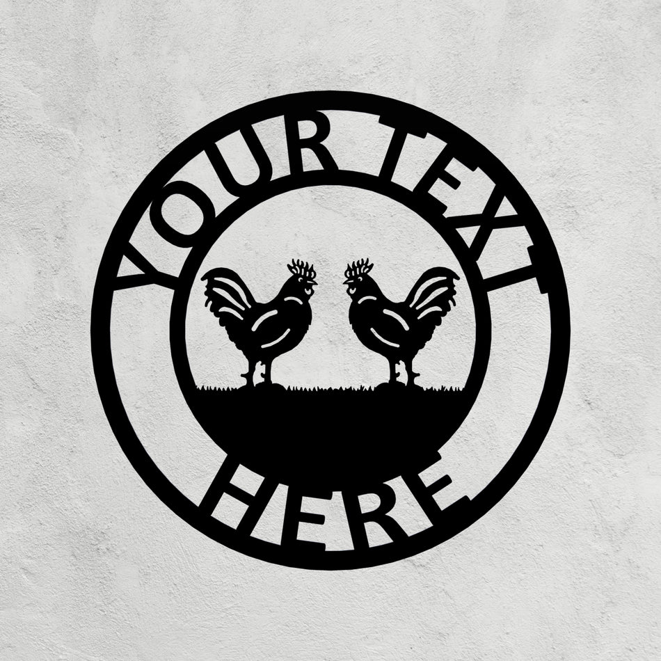 Hen Poultry Metal Farm Sign