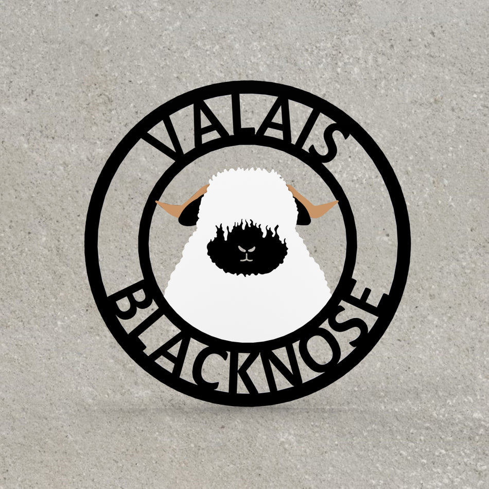 Valais Blacknose Metal Farm Sign 