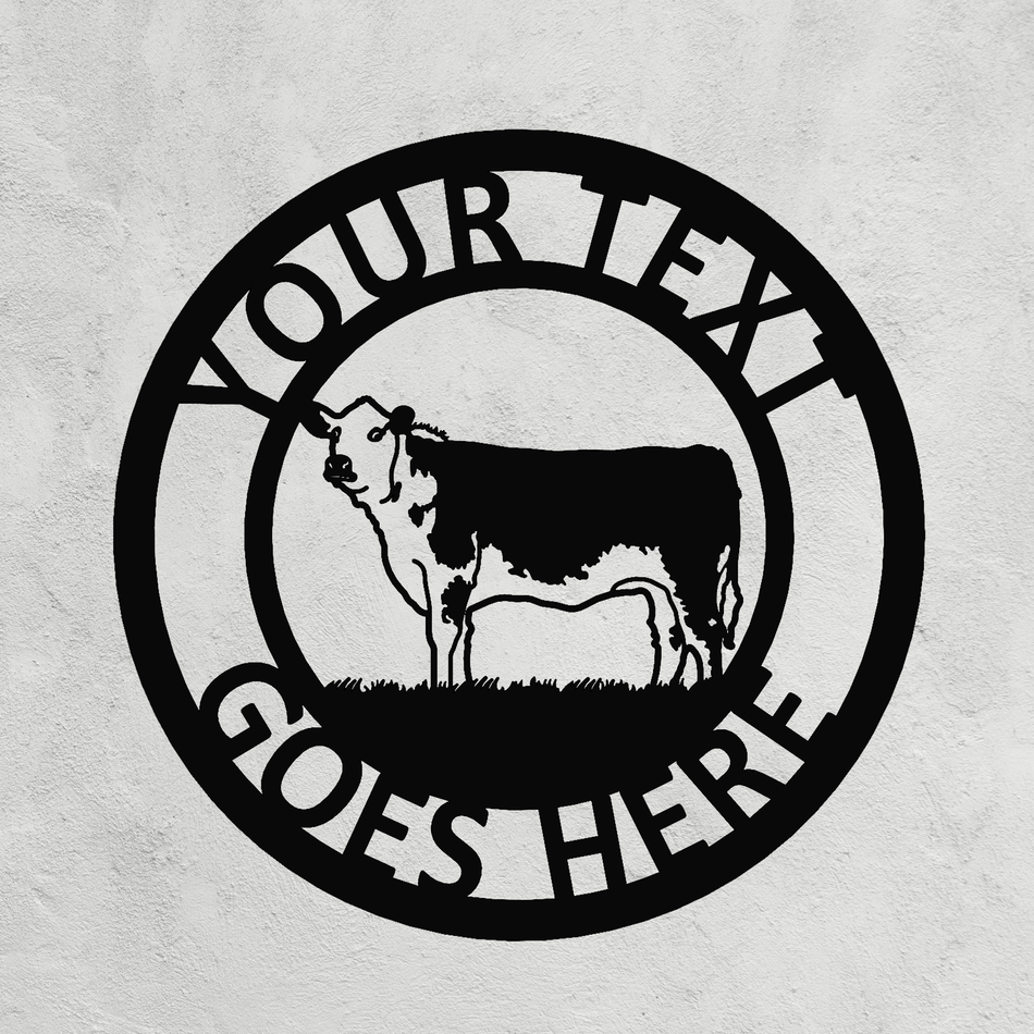 Hereford Cow | Metal Farm Sign