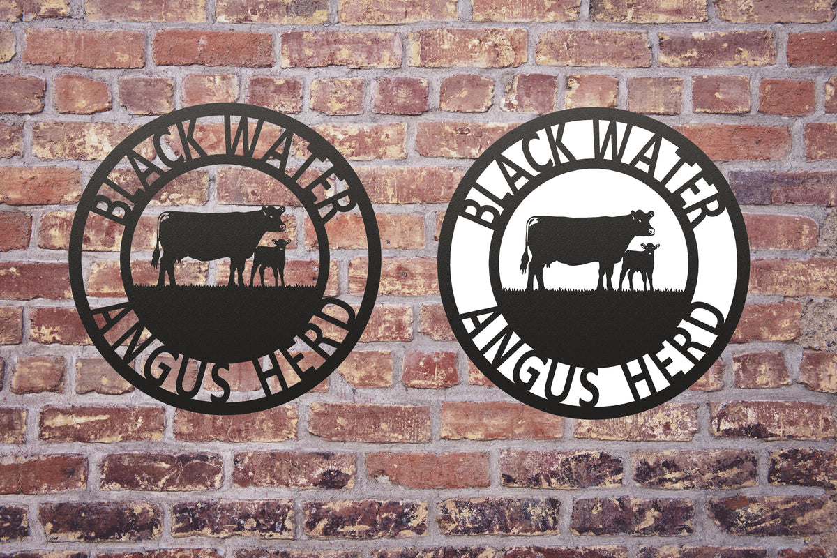Angus Cow and Calf Metal Sign | Metal Wall Art | Free UK Delivery ...