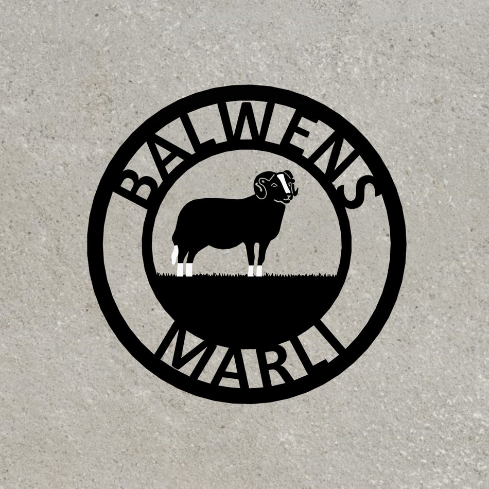 Balwen Sheep Metal Farm Sign