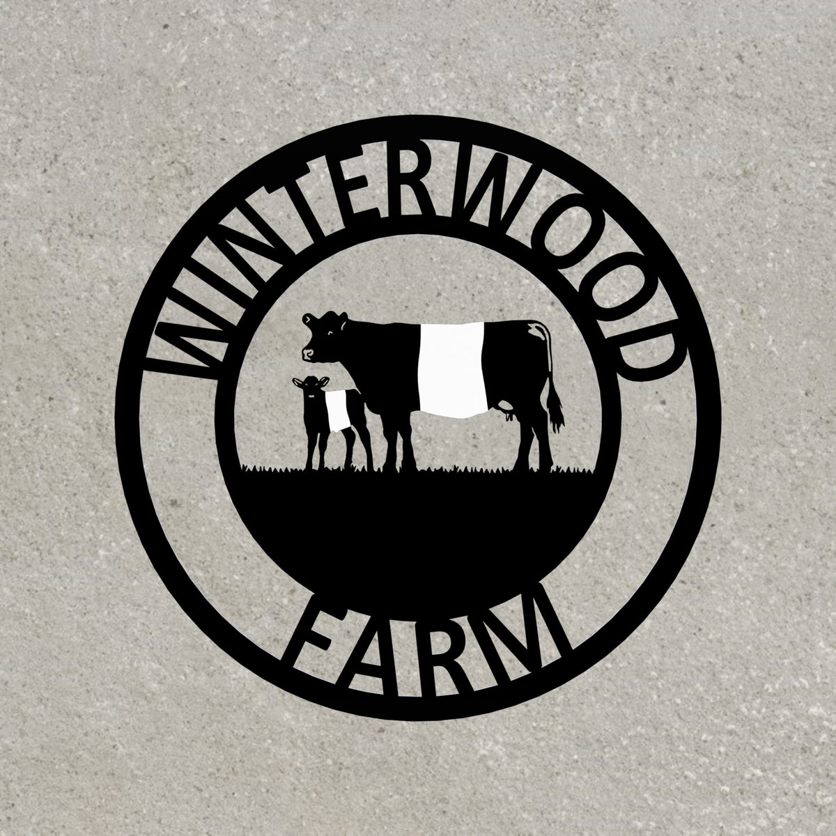 Belted Galloway Metal Farm Sign 