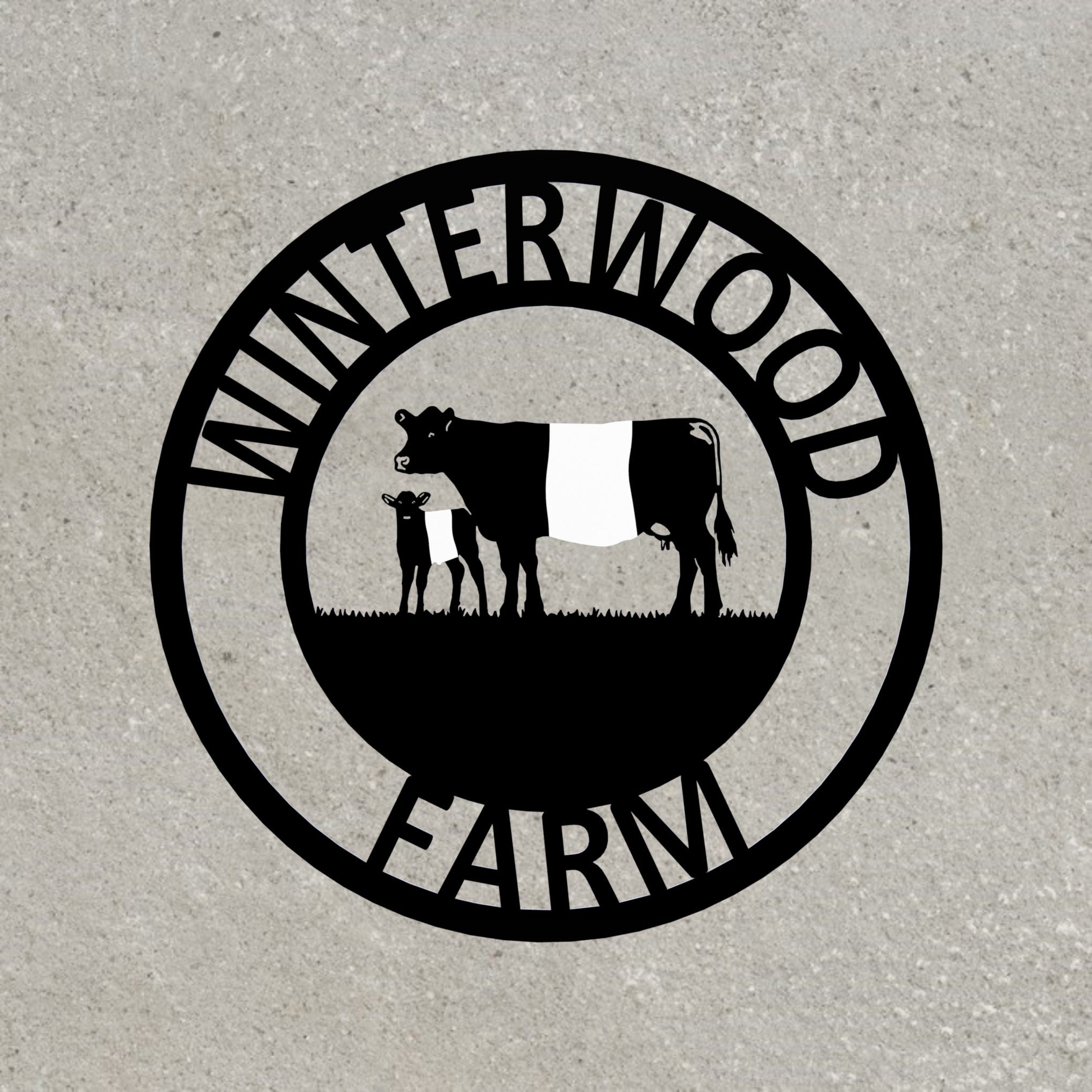 Belted Galloway Metal Farm Sign 