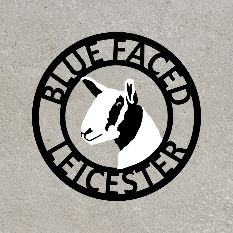 Blue Faced Leicester Sheep Metal Farm Sign 