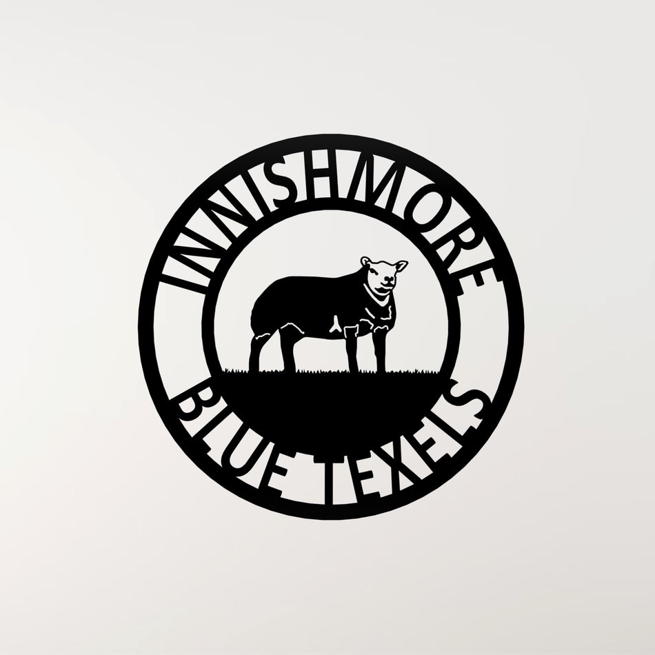 Blue Texel Sheep Sign 