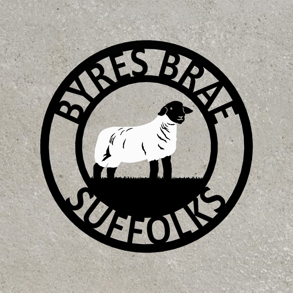 Suffolk Sheep Metal Farm Sign 