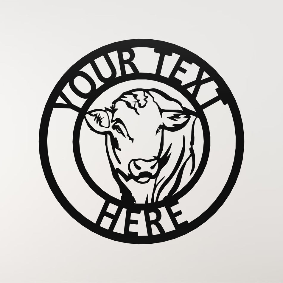 Charolais Bull Head | Metal Farm Sign