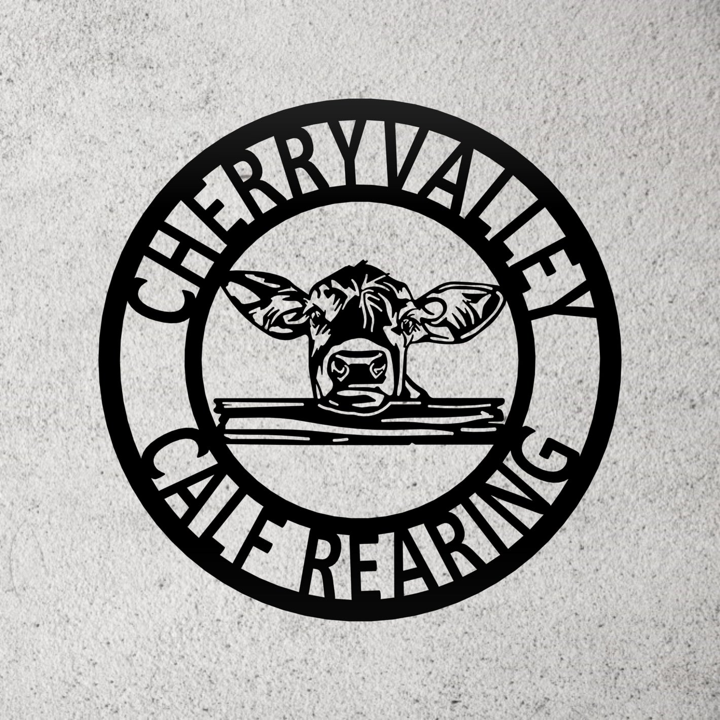 Calf Head Metal Farm Sign 