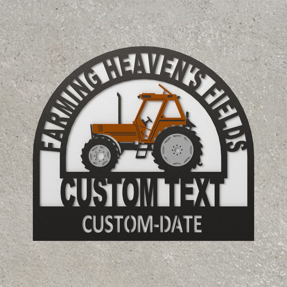 Grave Memorial Plaque - Classic Tractor (different colours available) | Metal Plaque