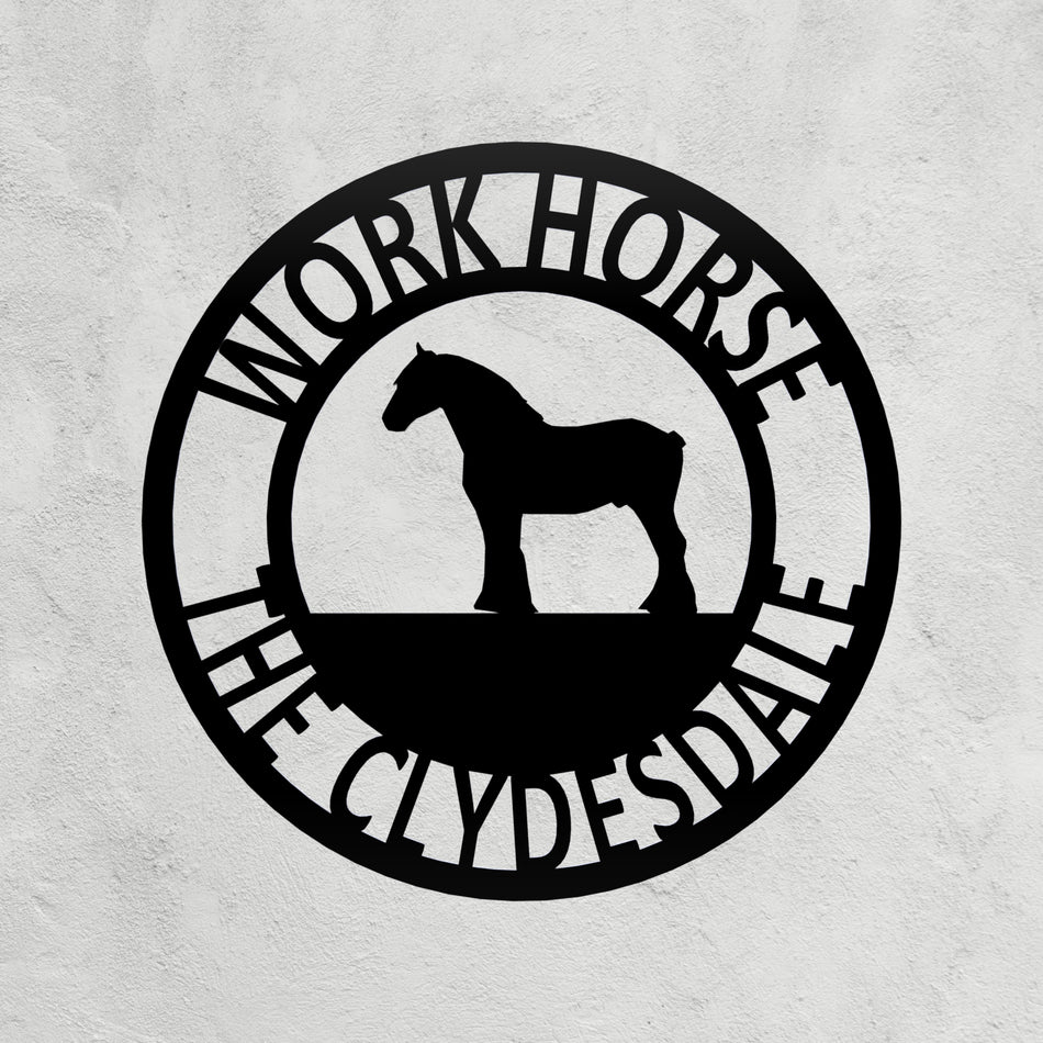 Working Horse Metal Farm Sign 