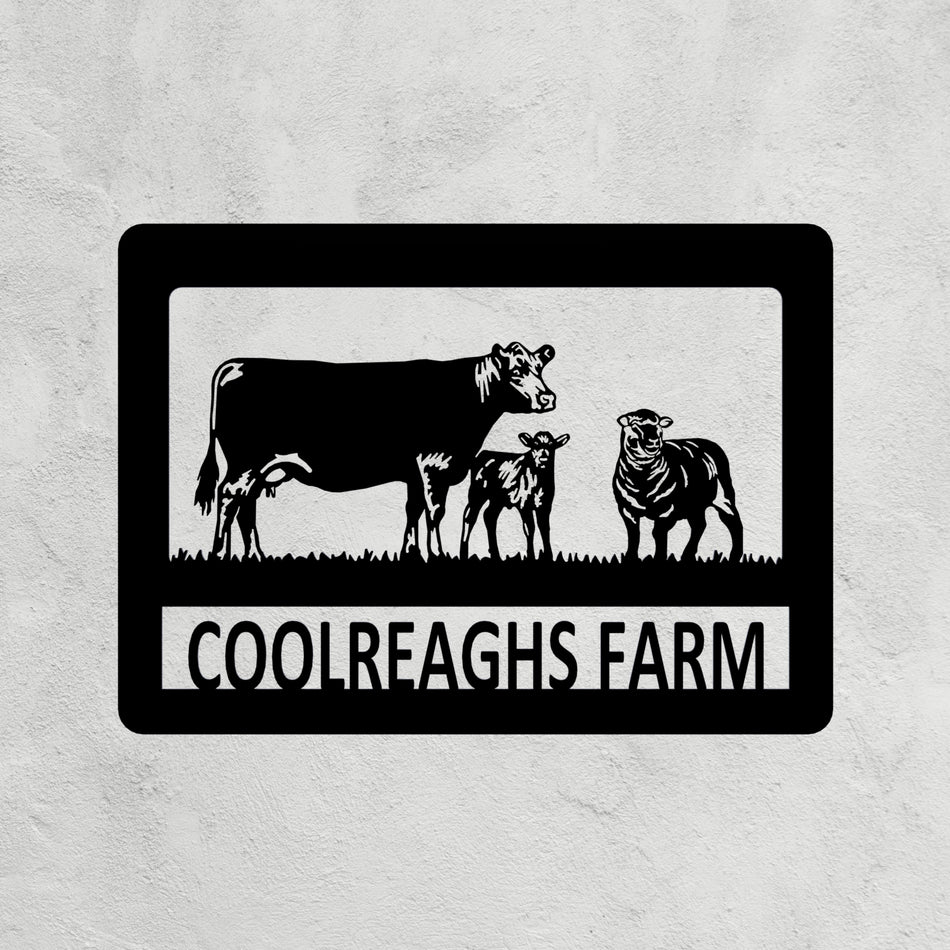 Beef Cow Calf Sheep Metal Farm Sign 