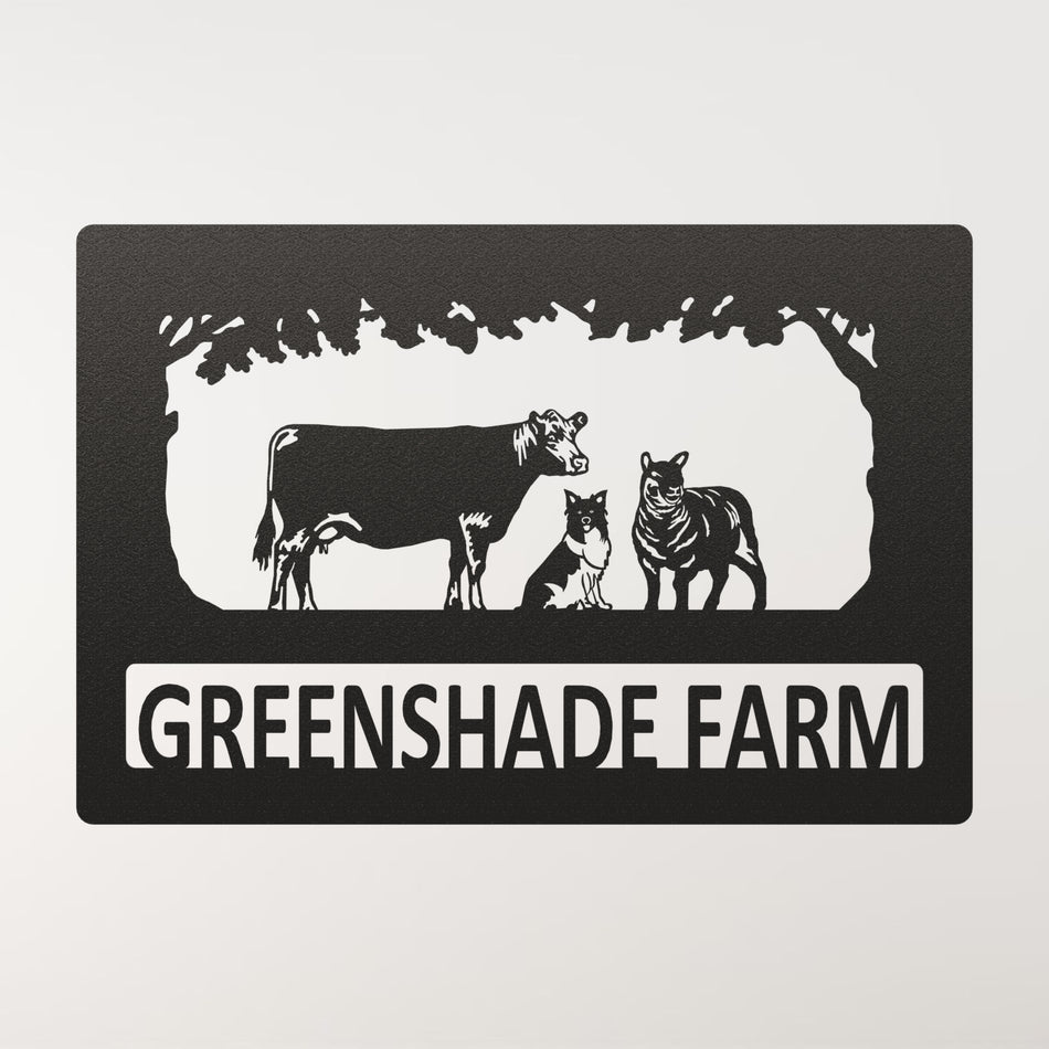 Cow, Dog & Sheep | Metal Wall Art