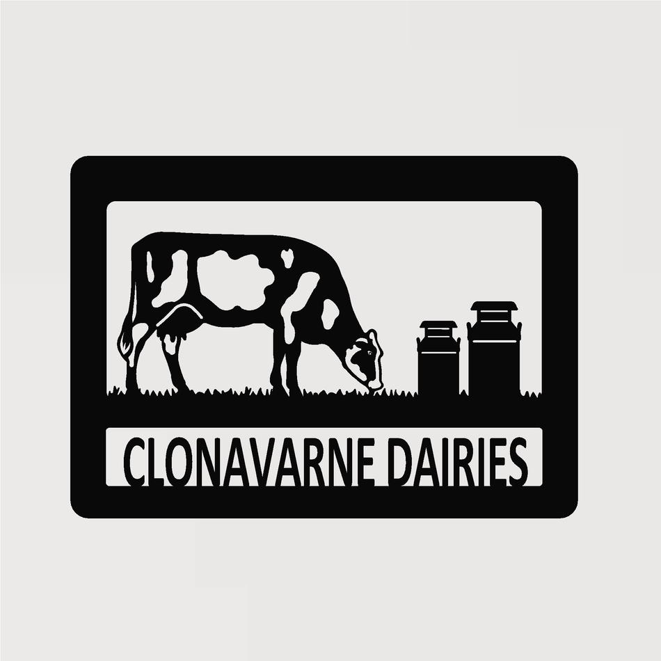 Dairy Cow & Creamery Churns | Metal Farm Sign