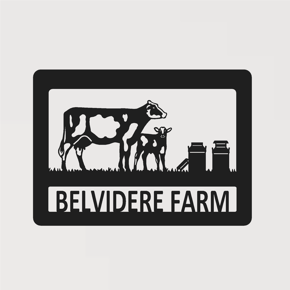 Dairy Cow, Calf & Creamery Churns | Metal Farm Sign