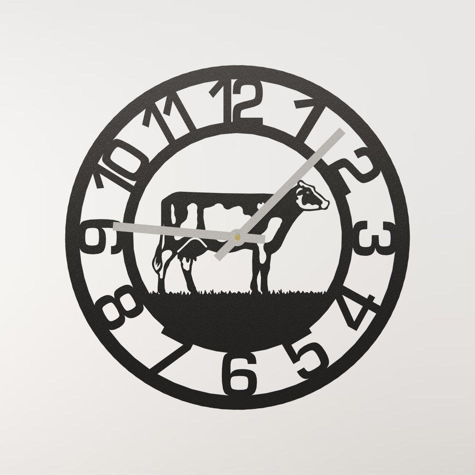Dairy Cow Metal Wall Clock