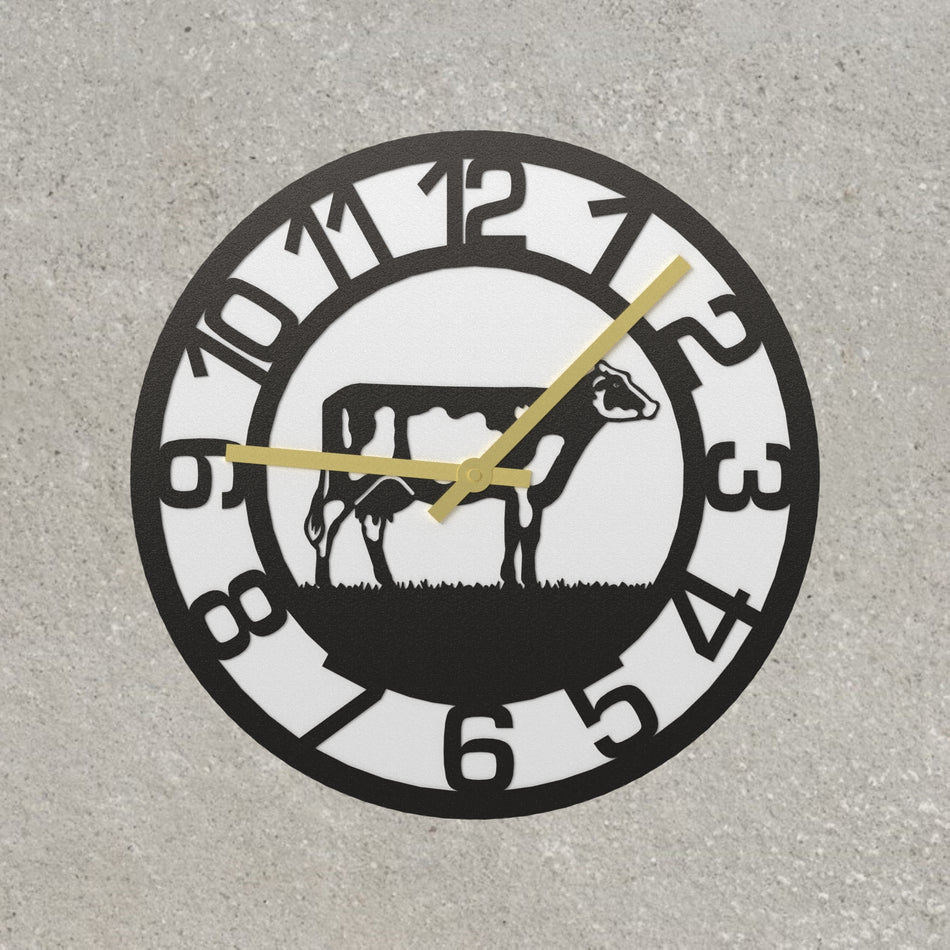 Dairy Cow Metal Wall Clock