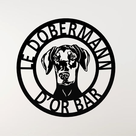 𝐃𝐨𝐛𝐞𝐫𝐦𝐚𝐧𝐧 metal dog sign Metal Wall Art