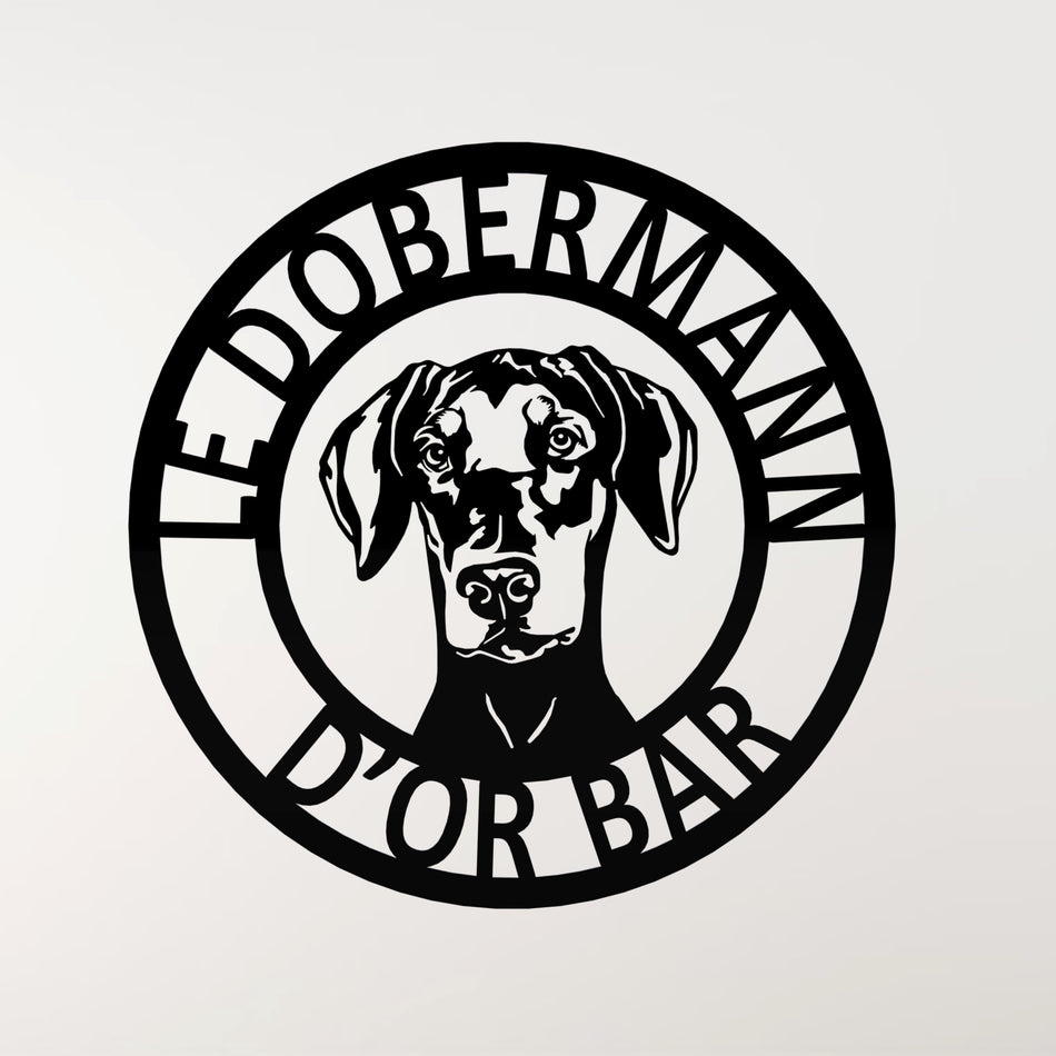 𝐃𝐨𝐛𝐞𝐫𝐦𝐚𝐧𝐧 metal dog sign Metal Wall Art