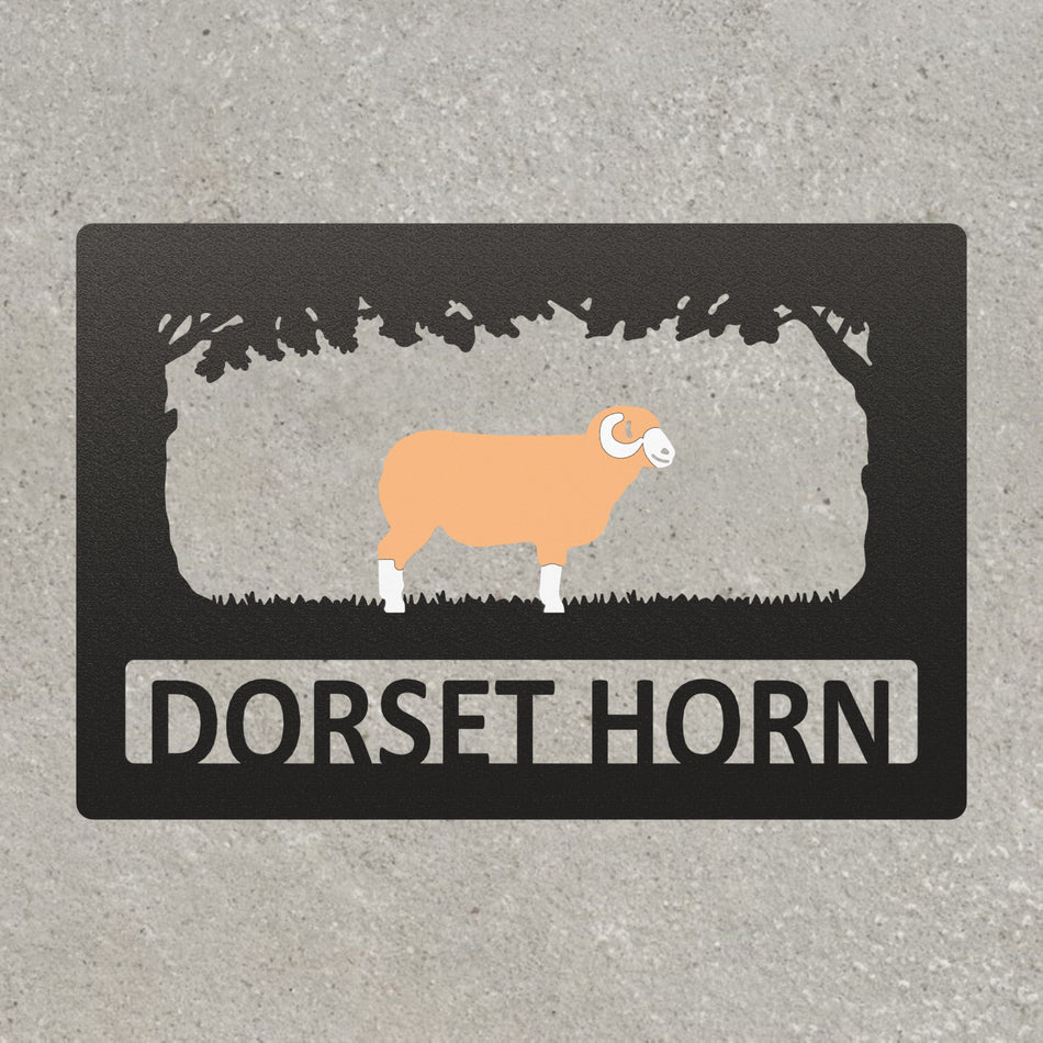 𝐃𝐨𝐫𝐬𝐞𝐭 𝐇𝐨𝐫𝐧 𝐒𝐡𝐞𝐞𝐩 | Metal Farm Sign