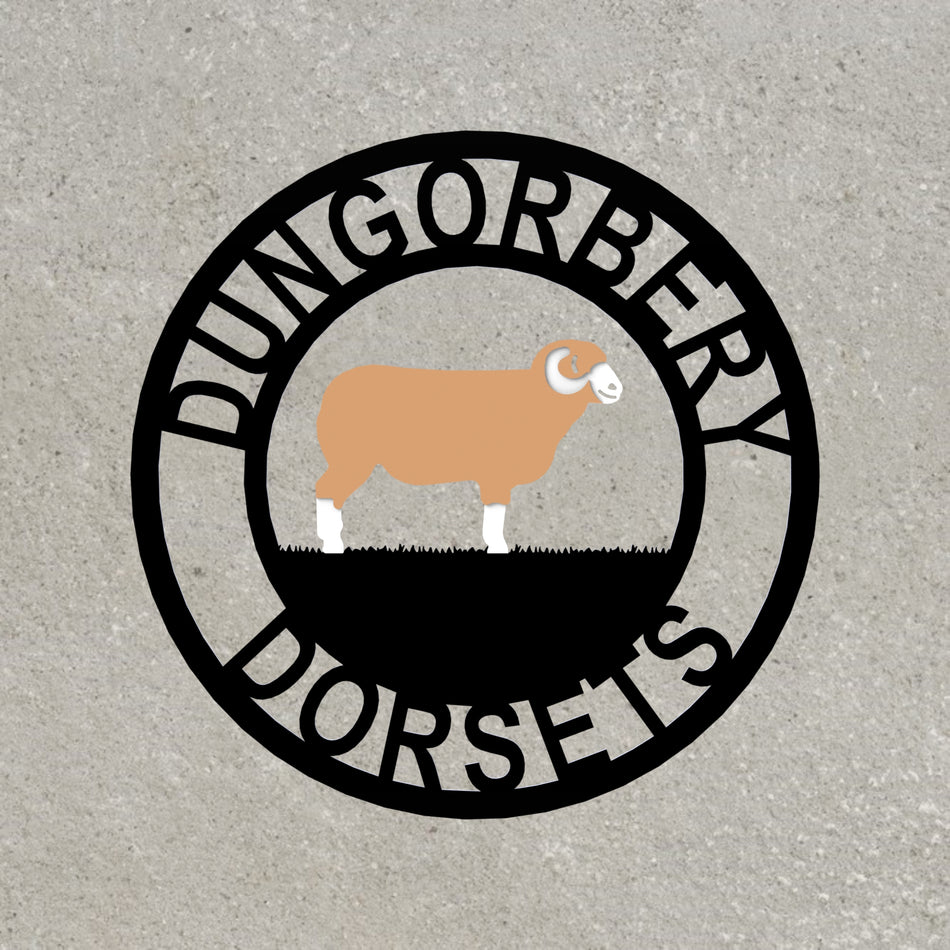 Dorset Horn Sheep Metal Farm Sign 