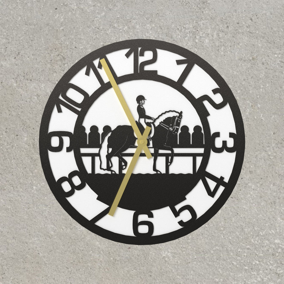 Dressage Horse & Crowd - Metal Wall Clock