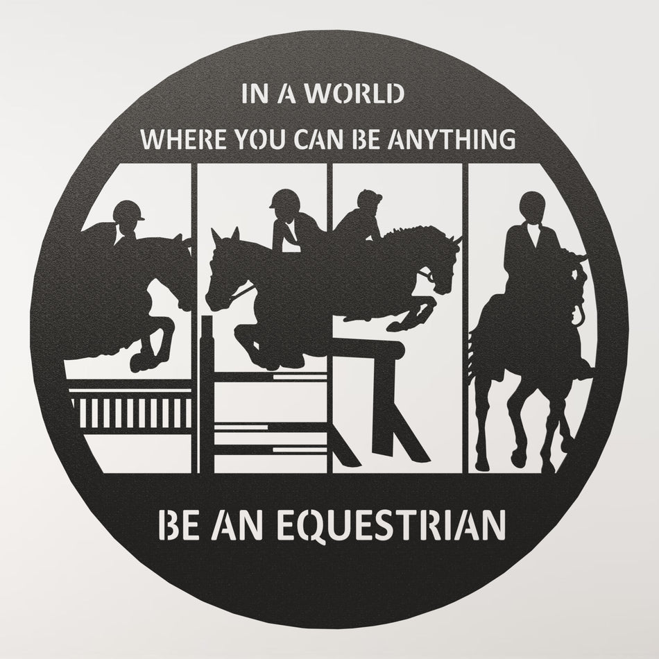 Equestrian 4 Horse (text) | Metal Wall Art