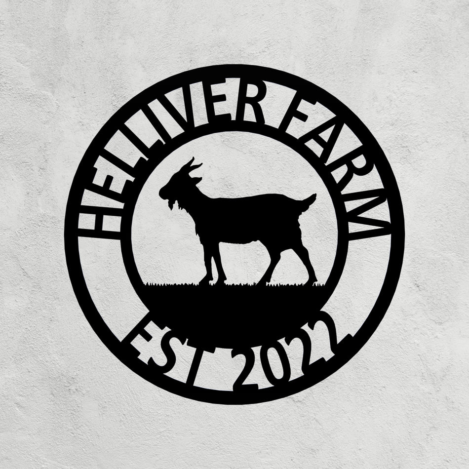 Goat Metal Farm Sign 