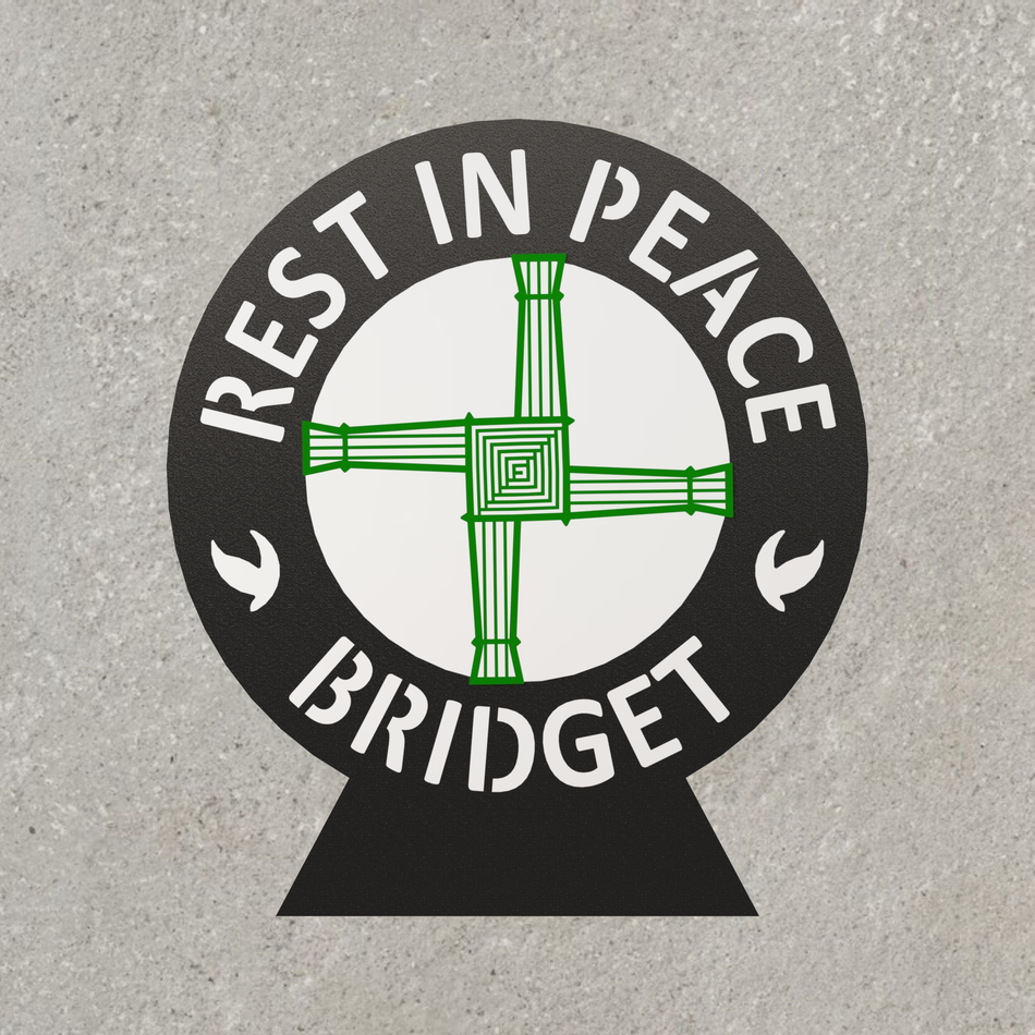 Grave Memorial Plaque - St Brigid's Cross | Metal Plaque