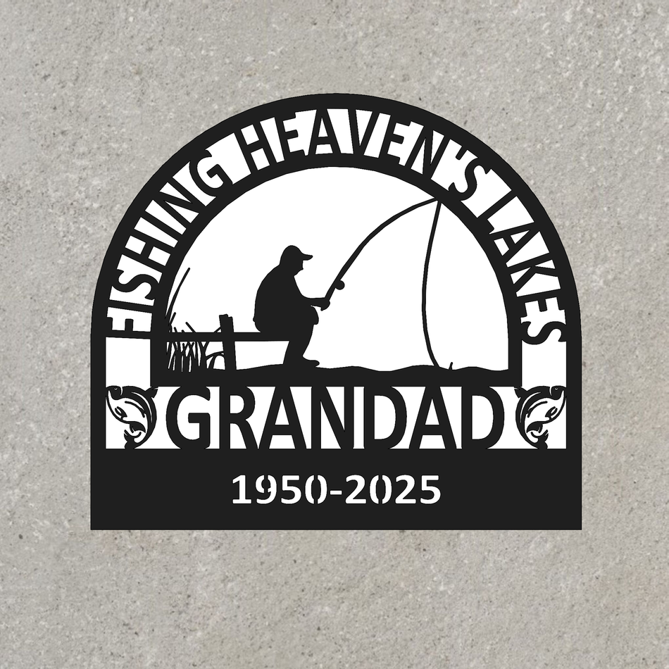 Grave Memorial Plaque - Fishing | Metal Plaque