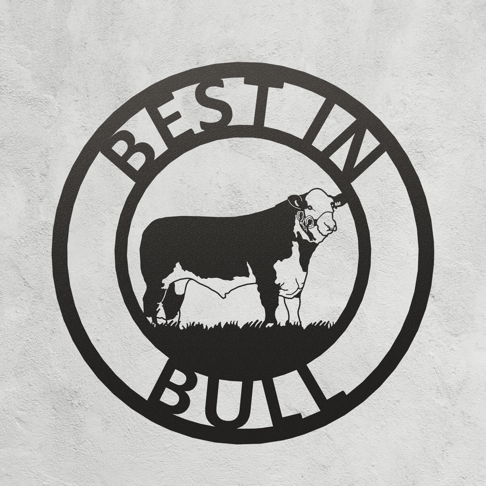 Hereford Bull | Metal Farm Sign