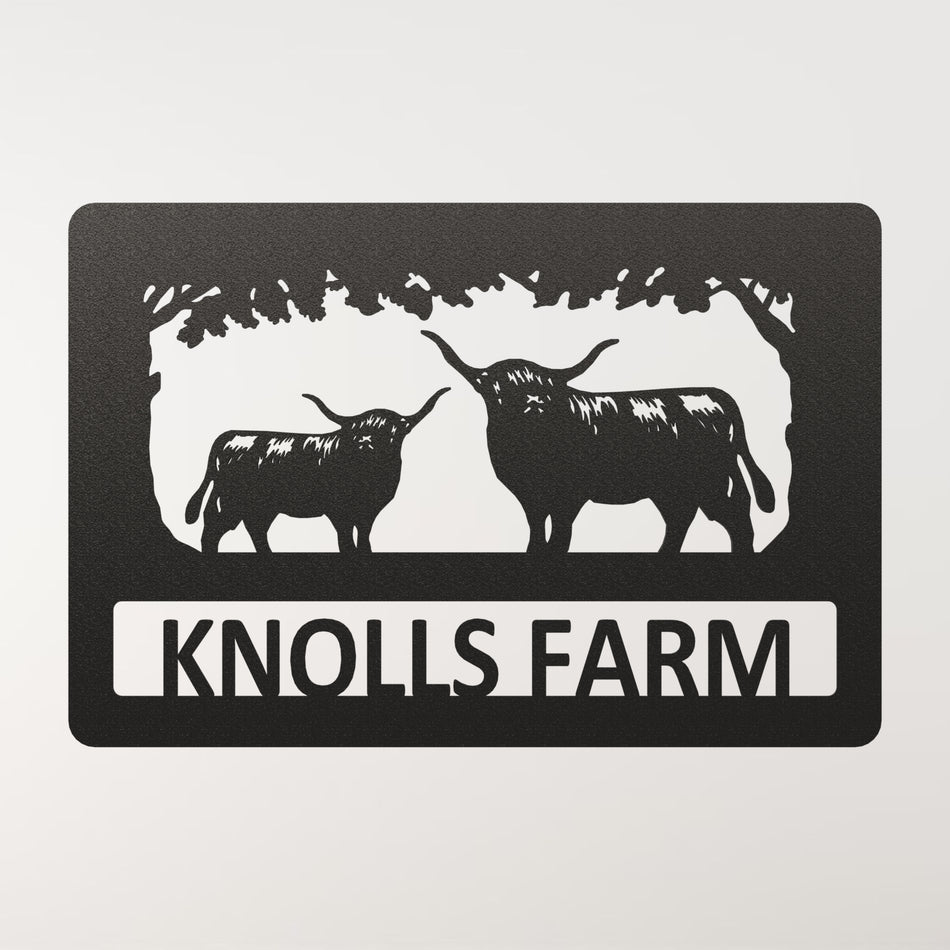 𝐇𝐢𝐠𝐡𝐥𝐚𝐧𝐝 𝐂𝐚𝐭𝐭𝐥𝐞 | Metal Farm Sign