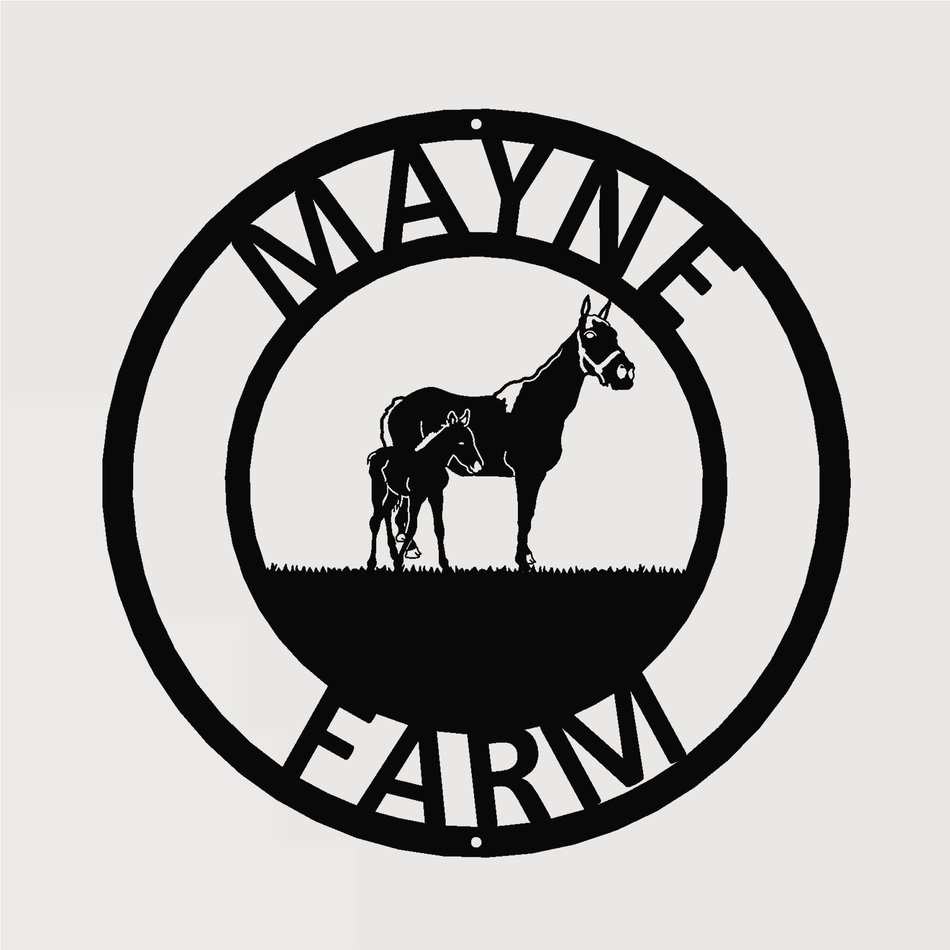 Horse and Foal (V.2) | Metal Wall Art