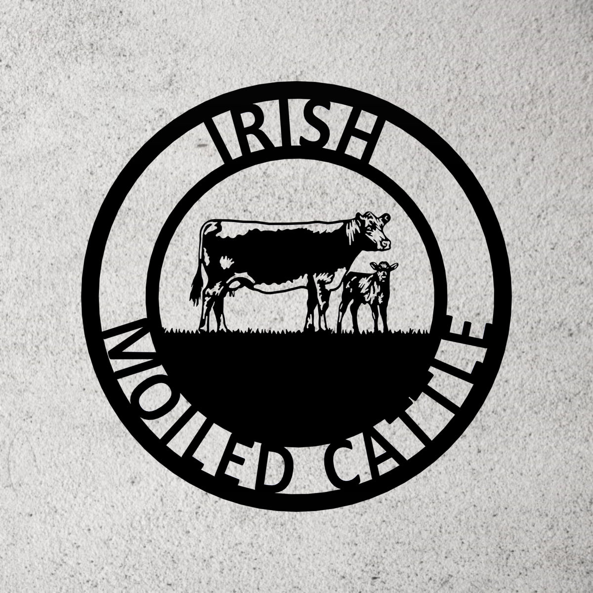 Irish Moiled Metal Farm Sign 