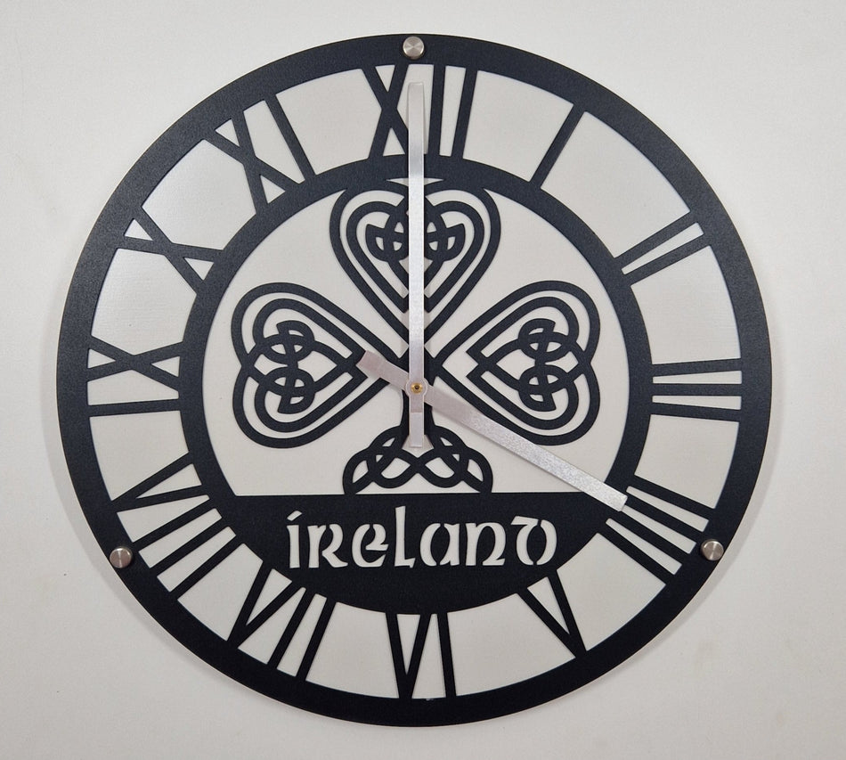 Celtic Shamrock Metal Clock