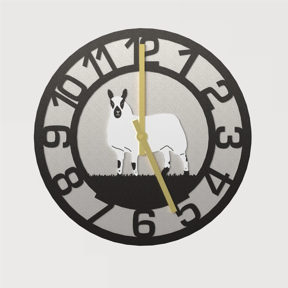 Kerry Hill Sheep Metal Wall Clock