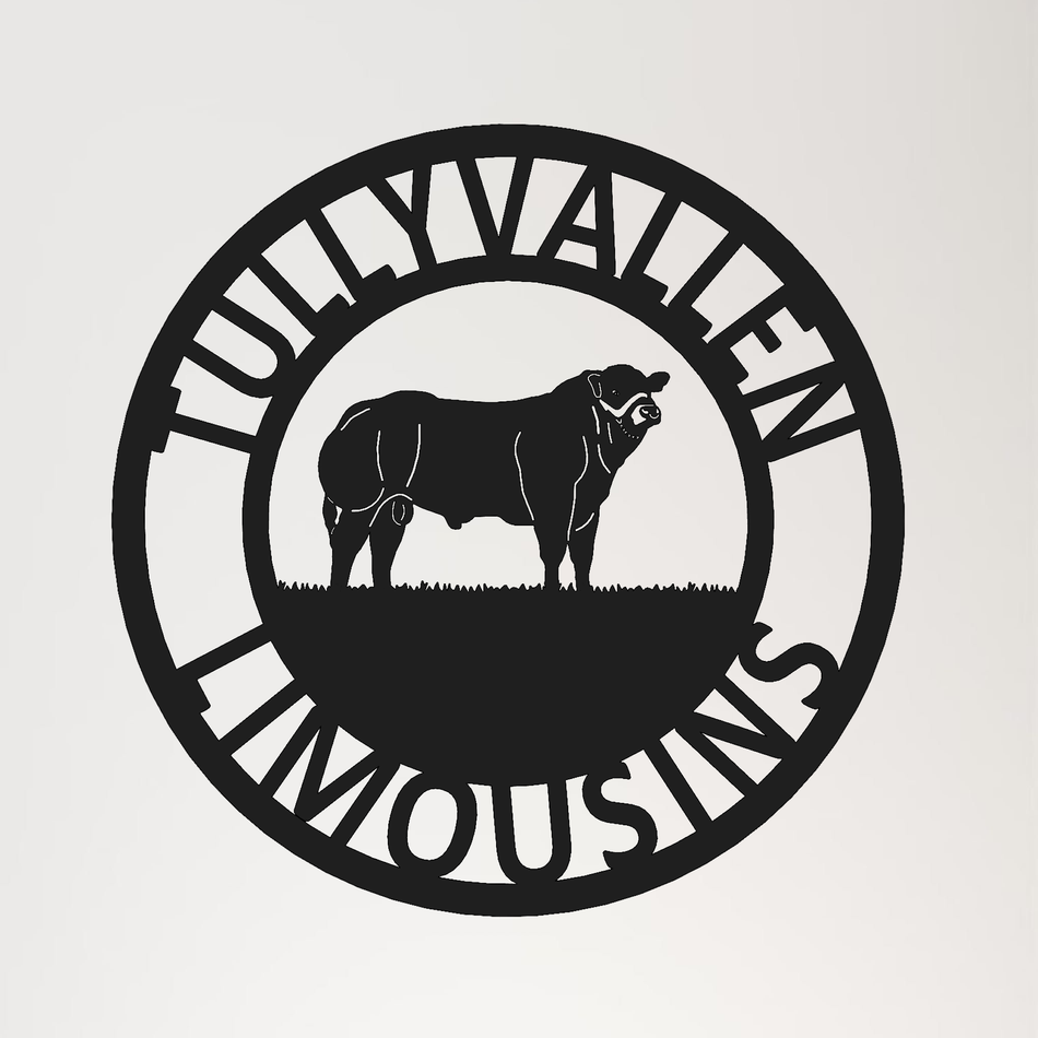 Limousin Bull | Metal Farm Sign