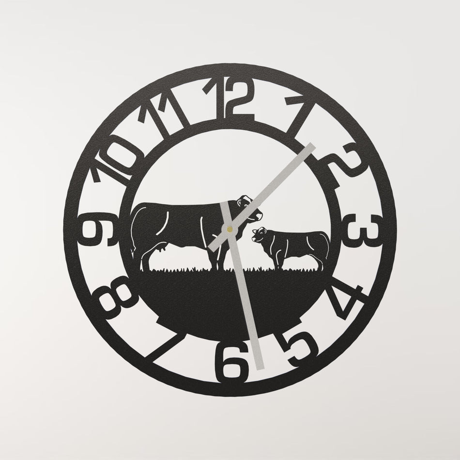 Limousin Cow Metal Wall Clock