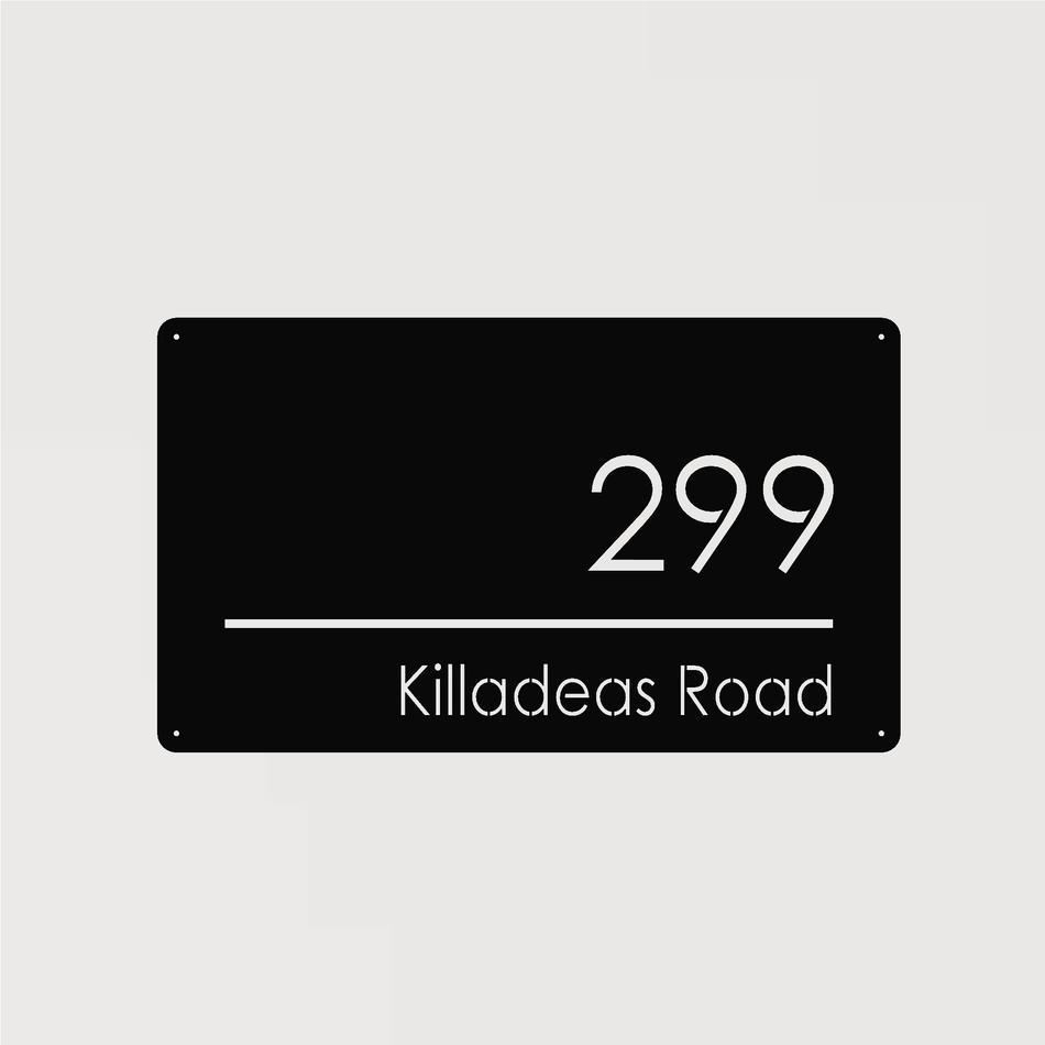 Modern Rectangle Address Sign | Metal Wall Art