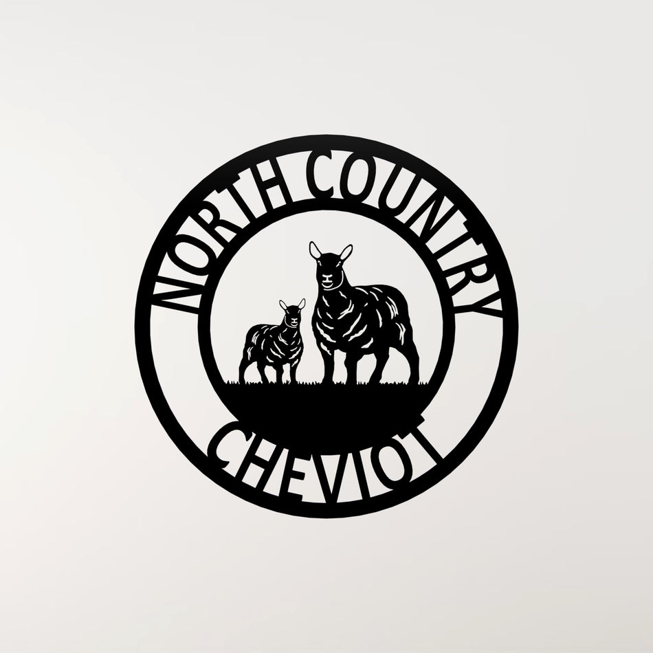 North County Cheviot Sheep Metal Farm Sign 