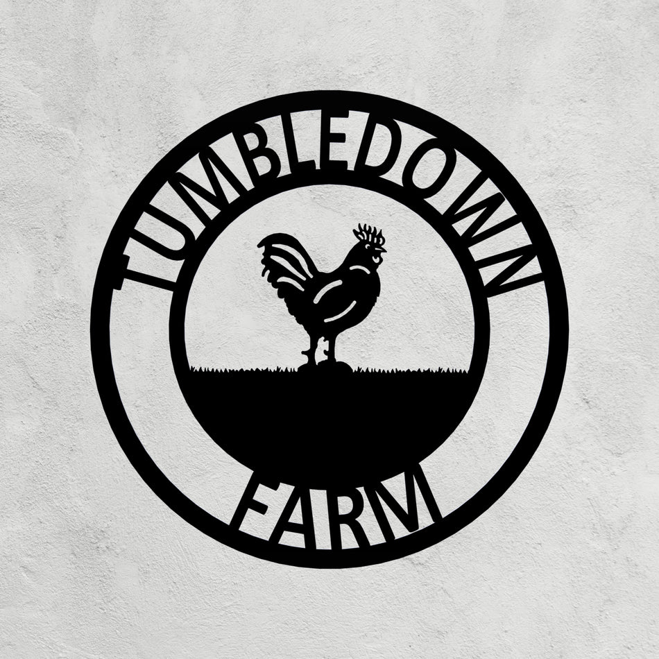 Hen Poultry Metal Farm Sign 