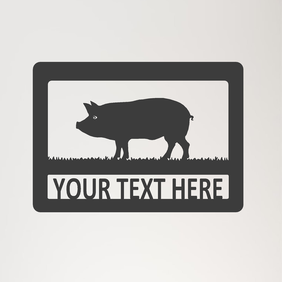 𝐏𝐢𝐠 (Rectangle) on Grass | Metal Wall Art