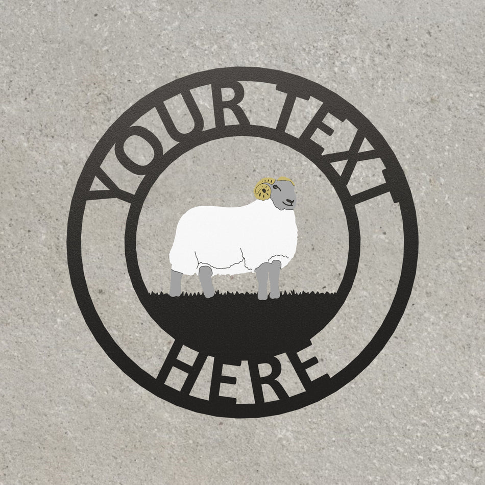Hill Radnor Sheep (Ram) | Metal Farm Sign