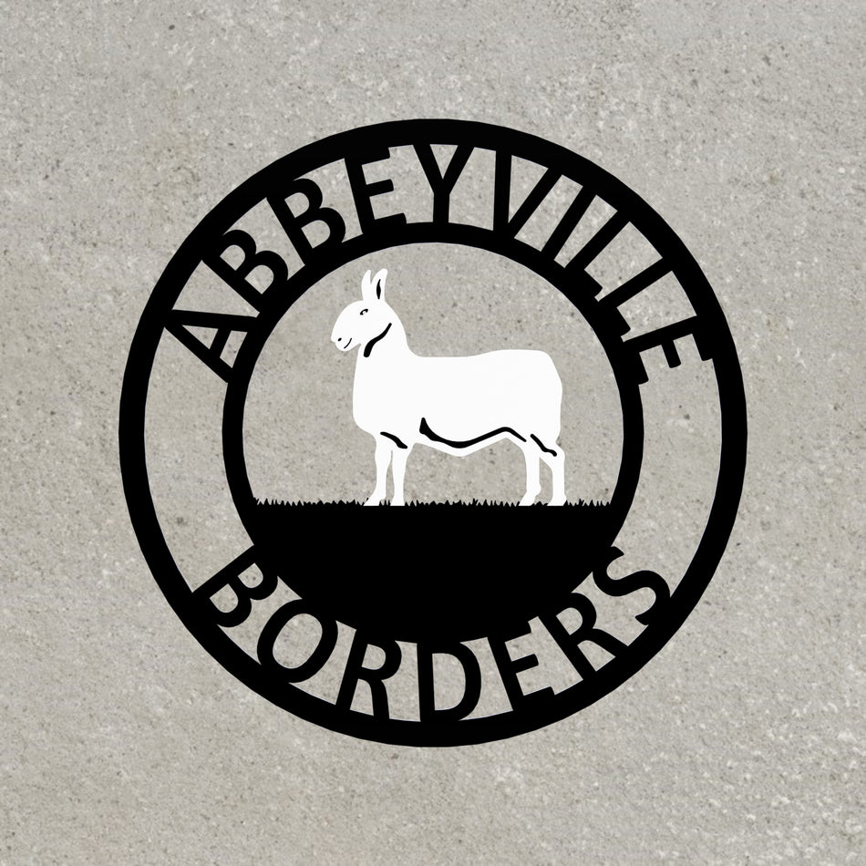 Border Leicester Sheep Metal Farm Sign 