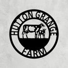 Dairy Cow and Calf Metal Farm Sign 