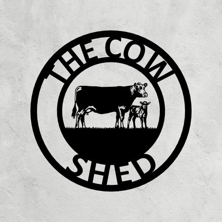 Beef Cow and Calf Metal Far Sign 