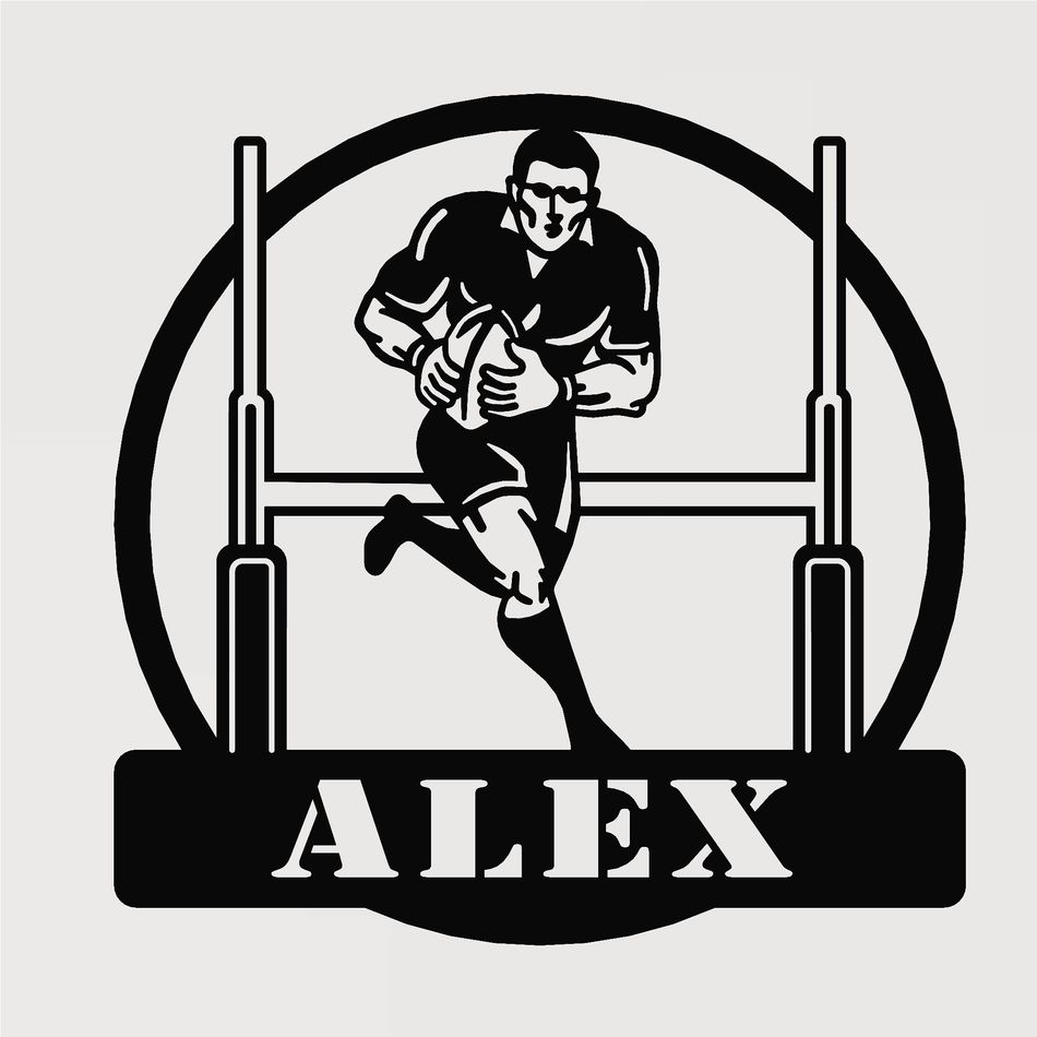 Rugby Player | Metal Wall Art