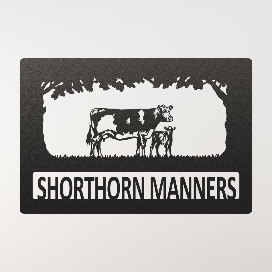 𝐒𝐡𝐨𝐫𝐭𝐡𝐨𝐫𝐧 𝐂𝐨𝐰 & 𝐂𝐚𝐥𝐟 | Metal Wall Art